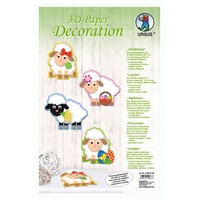 Ursus 21880099 - 3D Paper Dekoration Schäfchen, Material für