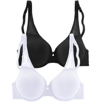 PETITE FLEUR T-Shirt-BH Damen weiß+schwarz Gr.85C