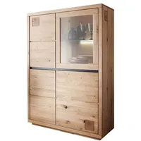 Main Möbel Highboard Schrank 103x148cm Wildeiche geölt Bergamo beige