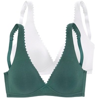 PETITE FLEUR Bralette-BH Damen jade+weiß Gr.70D