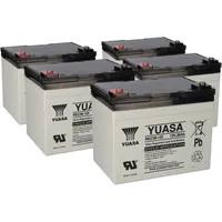 YUASA Akku 5x 12V 36Ah passend für E-Mobil, Rollstuhl,