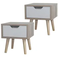 Hti-Living Nachttisch 1 Schublade 2er-Set Thekla Sonoma Weiß