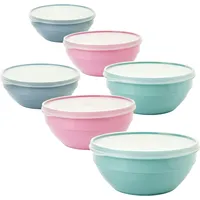 Centi 6er Set Vorratsdosen 0,9 L – bunt, mit
