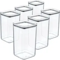 Centi 6er Set Kunststoff Vorratsdosen Deckel Aufbewahrungsbox 1,5L transparent