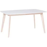 Beliani Esstisch Weiß mit Braun 90 x 150 cm
