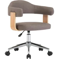 VidaXL Drehbarer Bürostuhl Taupe Bugholz und Stoff