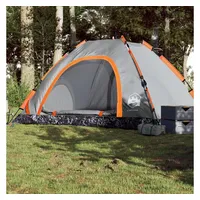 VidaXL Campingzelt 5 Personen Grau und Orange Quick Release