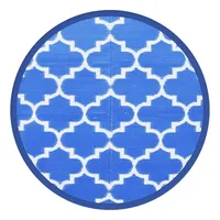VidaXL Outdoor-teppich Arakil Blau Ø120 Cm Pp Vidaxl