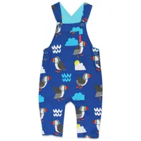Toby Tiger Latzhose mit Papageientaucher Print in blau |