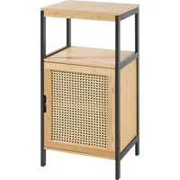 [en.casa] Badezimmerschrank, Tervola 80x40x35cm Bambus Schwarz