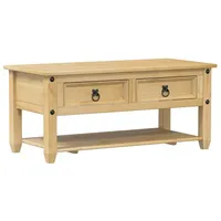 VidaXL Couchtisch mit Schubladen Corona 100x48x45 cm Massivholz Kiefer