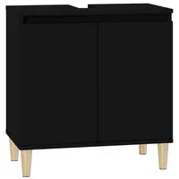 VidaXL Waschbeckenunterschrank Schwarz 58x33x60 cm Holzwerkstoff