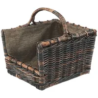 Kobolo Kaminholzkorb Holztrage Holzkorb für Kaminholz -Rattan- mit abnehmbaren