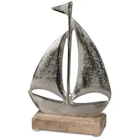 Formano Maritimes Dekoobjekt Segelboot 22cm - Silbern Aluminium und