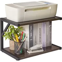 Besuche den ibuyke-store IBUYKE 2-stöckiger Desktop-Druckerständer, Mehrzweck-Schreibtisch-Organizer, Aufbewahrungsregal, Bücherregal,