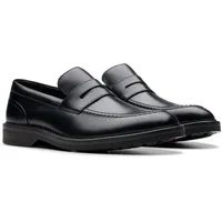 CLARKS Herren Aldwin Step, Schwarzes Leder, 43 EU