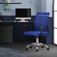 ML-Design Bürostuhl ergonomisch, Blau, Höhenverstellbarer Schreibtischstuhl mit Armlehnen, Computerstuhl