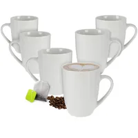 Spetebo Kaffeetasse 350 ml aus Porzellan - 6er Set