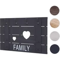 Mendler Garderobenpaneel HWC-C89 Family 60 x 90 cm Dunkelgrau