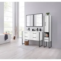 WELLTIME »Paris«, Breite 120cm, Badmöbel, Doppelwaschplatz, Metall, inkl. Waschbecken