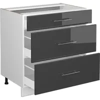 Vicco Badschrank Fame-Line Anthrazit Hochglanz/Weiß 80 x 82 cm