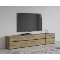 INOSIGN Lowboard »Cross, moderne grifflose TV-Kommode,4 Klappen/4 Schubkästen«, Breite