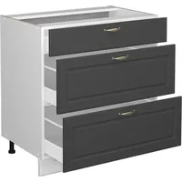 Vicco Badschrank Fame-Line Anthrazit-Gold/Weiß 80 x 82 cm mit