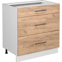 Vicco Badschrank Fame-Line Goldkraft Eiche/Weiß 80 x 82 cm