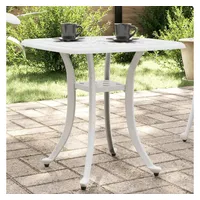 VidaXL Gartentisch Weiß 53x53x53 cm Aluminiumguss