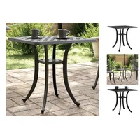 VidaXL Gartentisch Schwarz 53x53x53 cm Aluminiumguss