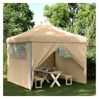 VidaXL Partyzelt Faltbar Pop-Up mit 4 Seitenteilen Beige