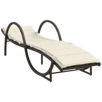 VidaXL Sonnenliege mit Auflage Braun 60x199x42 cm Poly Rattan