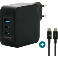 Mobilis Charger 100W 2USB C 1USBA GaN cable 100W