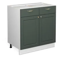 Vicco Badschrank Fame-Line Grün-Gold Landhaus/Weiß 80 x 82 cm