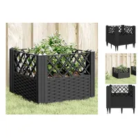 VidaXL Pflanzkasten mit Erdspießen Schwarz 43,5x43,5x43,5 cm PP