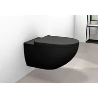 Bernstein Wand-WC Bernstein E-9030 spülrandlos mit Soft-Close-Deckel Schwarz matt