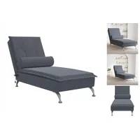 VidaXL Massage-Chaiselongue mit Nackenrolle Dunkelgrau Samt
