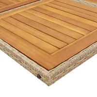 VidaXL 9-tlg. Garten-Essgruppe mit Kissen Beige Poly Rattan -