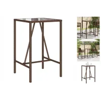 VidaXL Garten-Bartisch Braun 70x70x110 cm Poly Rattan
