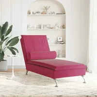 VidaXL Massage-Chaiselongue mit Nackenrolle lila