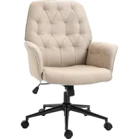 Vinsetto Bürostuhl mit Wippfunktion ergonomisch 360°-Drehräder Schaumstoff Beige