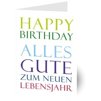 LUMA Geburtstagskarte HAPPY BIRTHDAY bunt DIN B6