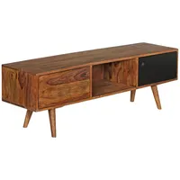 KADIMA DESIGN TV-Lowboard TV: Rustikale Landhaus-Optik, Massivholz, viel Stauraum,