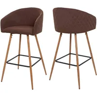 Mendler 2er-Set Barhocker HWC-D72, Barstuhl Tresenhocker Küchenhocker mit Lehne,