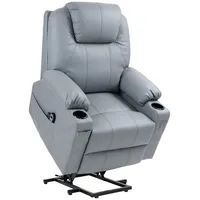 Homcom Fernsehsessel mit Aufstehhilfe Elektrisch, Relaxsessel mit Massagefunktion, Liegefunktion,