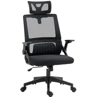 Vinsetto Bürostuhl Ergonomisch, Schreibtischstuhl mit Verstellbar Kopfstütze, Armlehne höhenverstellbar