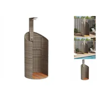 VidaXL Gartendusche Grau 100x100x241,5 cm Poly Rattan Akazienholz