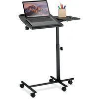 Relaxdays Laptoptisch, höhenverstellbar, mit Rollen, neigbare Tischplatte, PC Tisch,