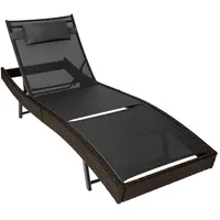 Tectake tectake® Rattan Sonnenliege, Moana