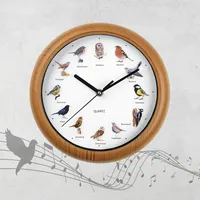 EasyMaxx Wanduhr mit 12 Singvogelgesang mit naturgetreuen Vogelmotiven Automatische